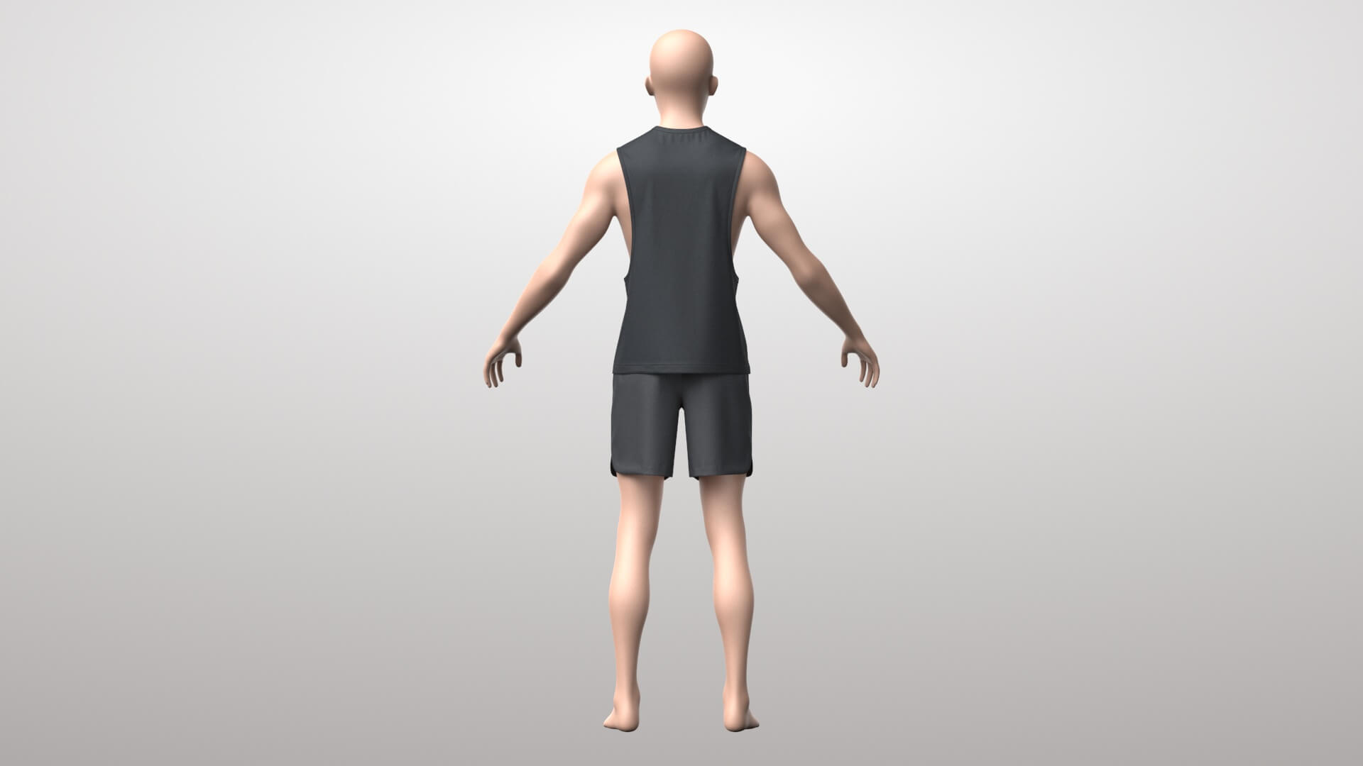 Tank Top Male 3v Shorts 3v 3D Model 3D Model