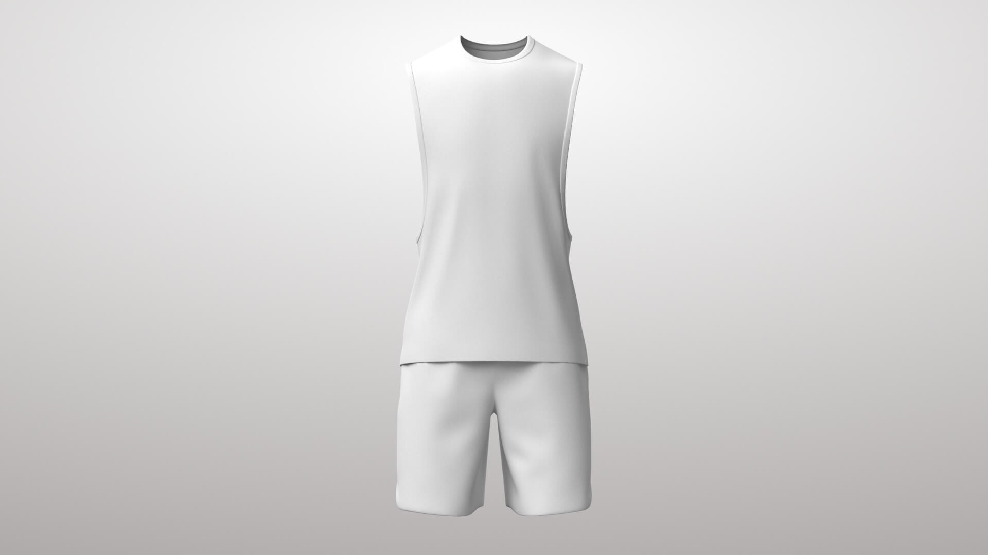 Tank Top Male 3v Shorts 3v 3D Model 3D Model