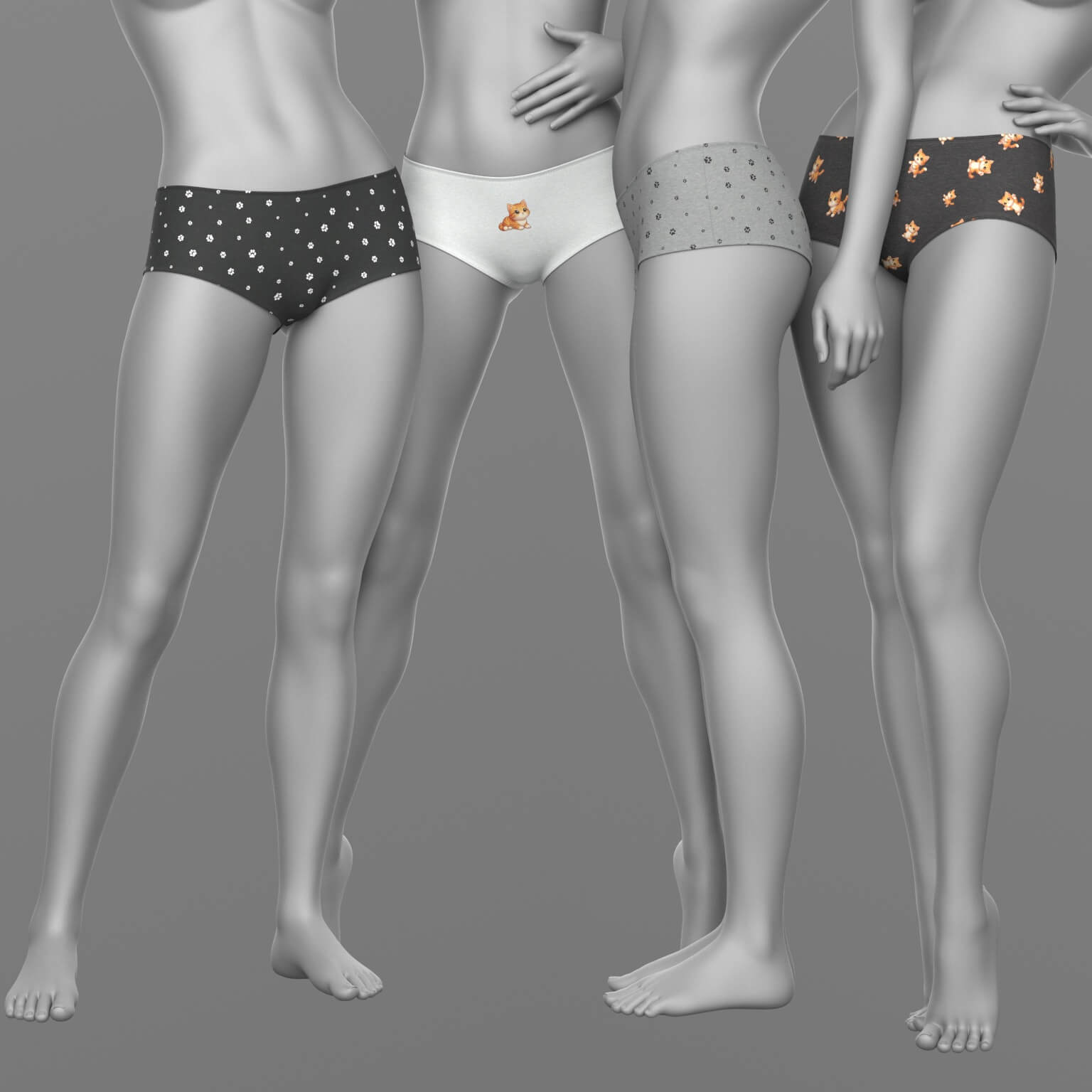 Textures Kittens for Panties Shorts G8 G9 Daz Content