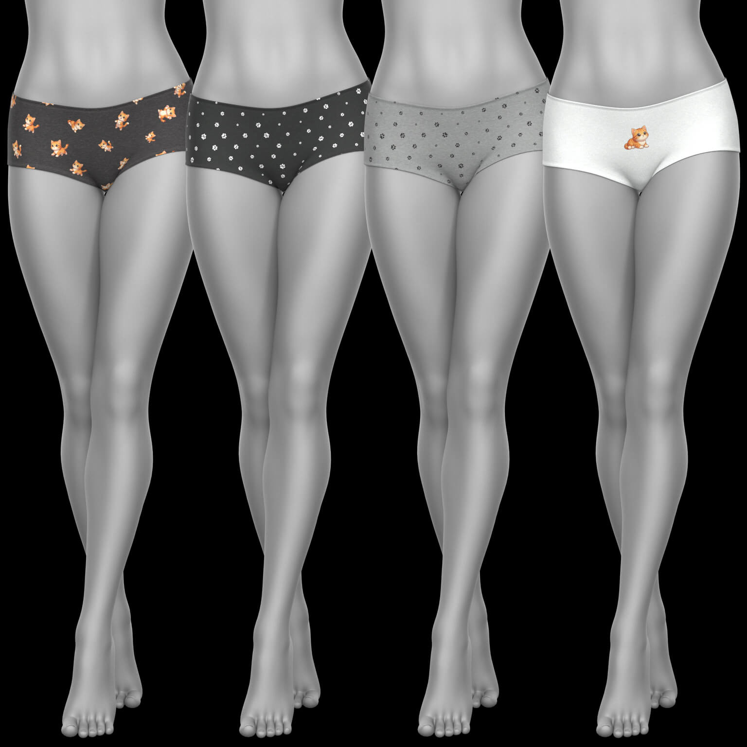 Textures Kittens for Panties Shorts G8 G9 Daz Content
