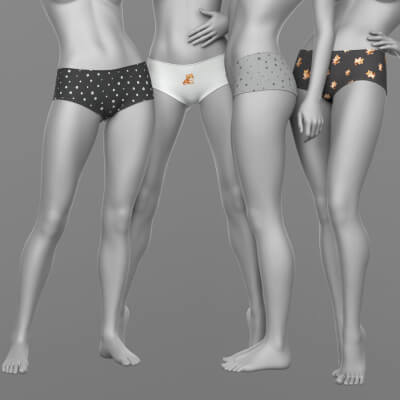 Textures Kittens for Panties Shorts G8 G9