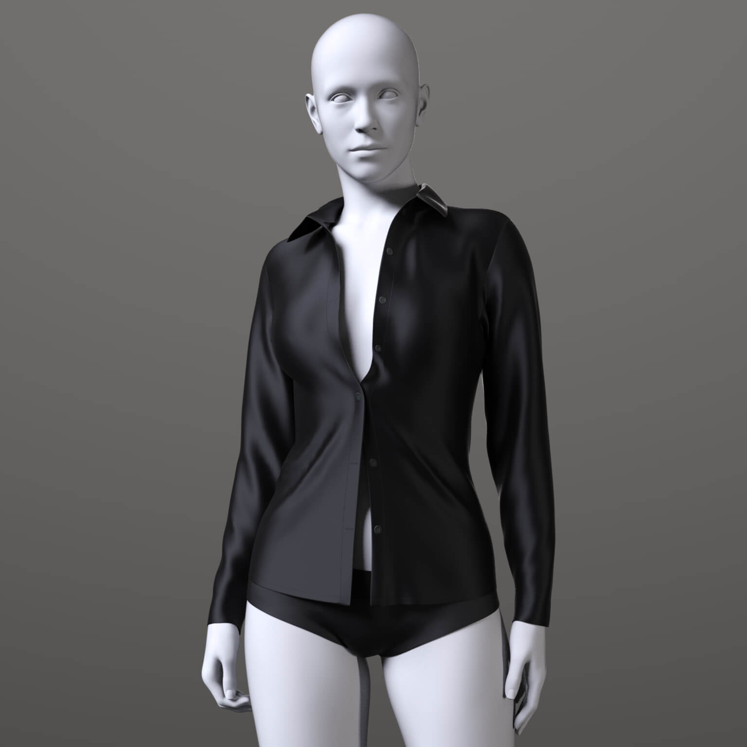 Unbuttoned Blouse and Skirt Long G9 Daz Content