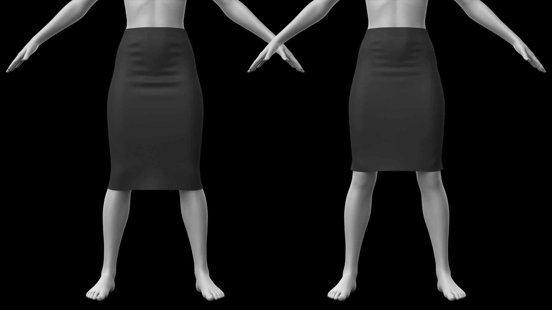 Unbuttoned Blouse and Skirt Long G9 Daz Content