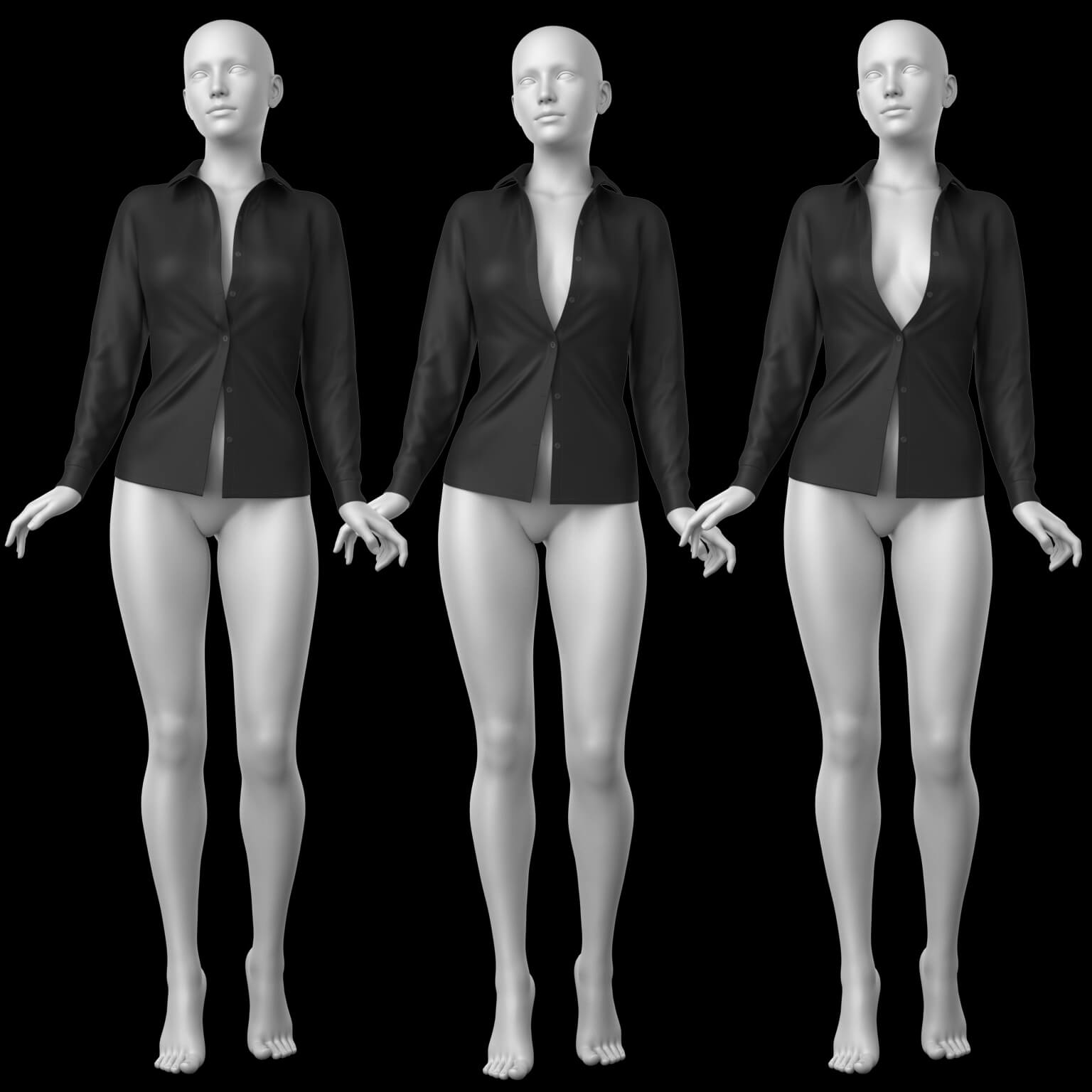 Unbuttoned Blouse G8 Female Daz Content