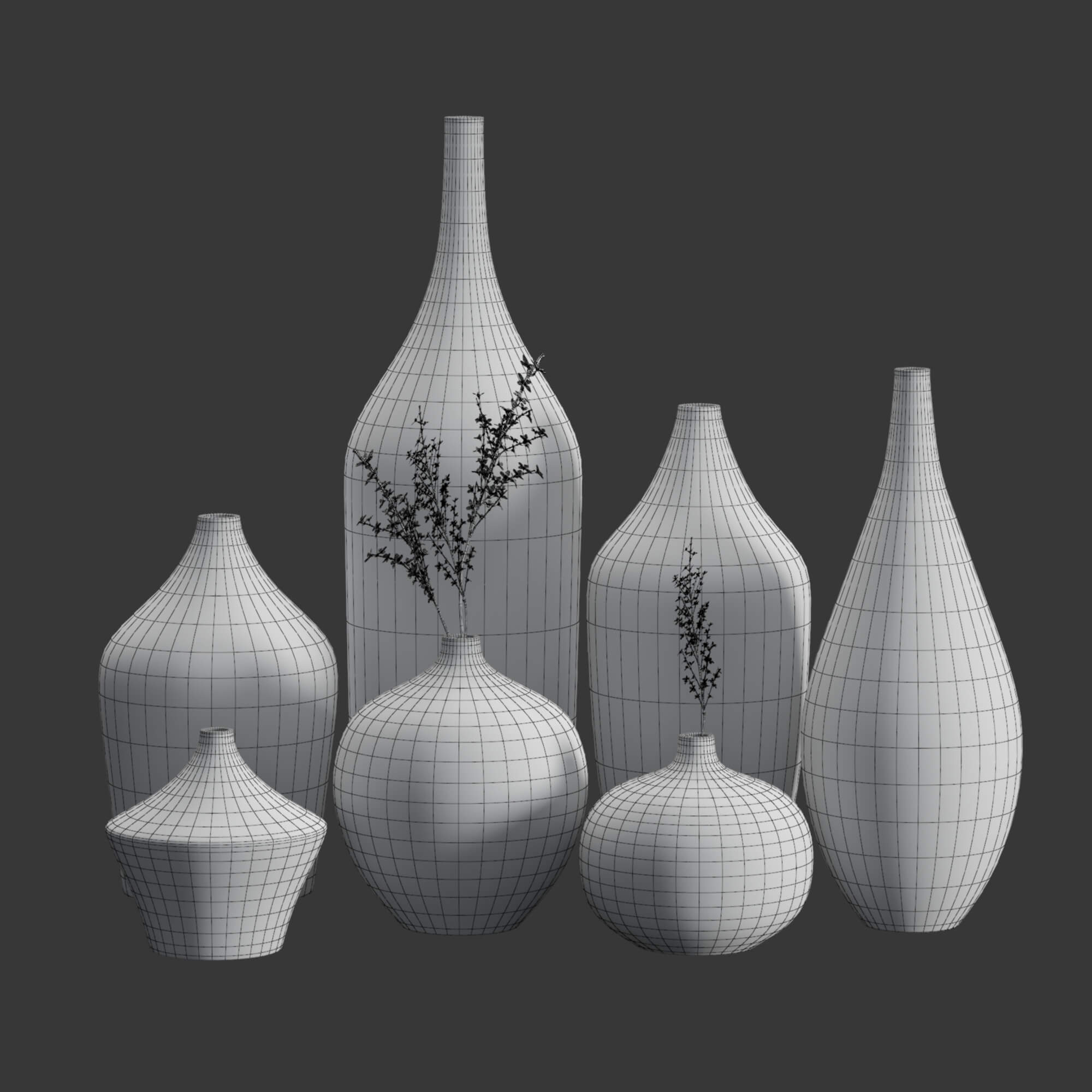 Vase Set Props 7 in 1 DAZ Daz Content