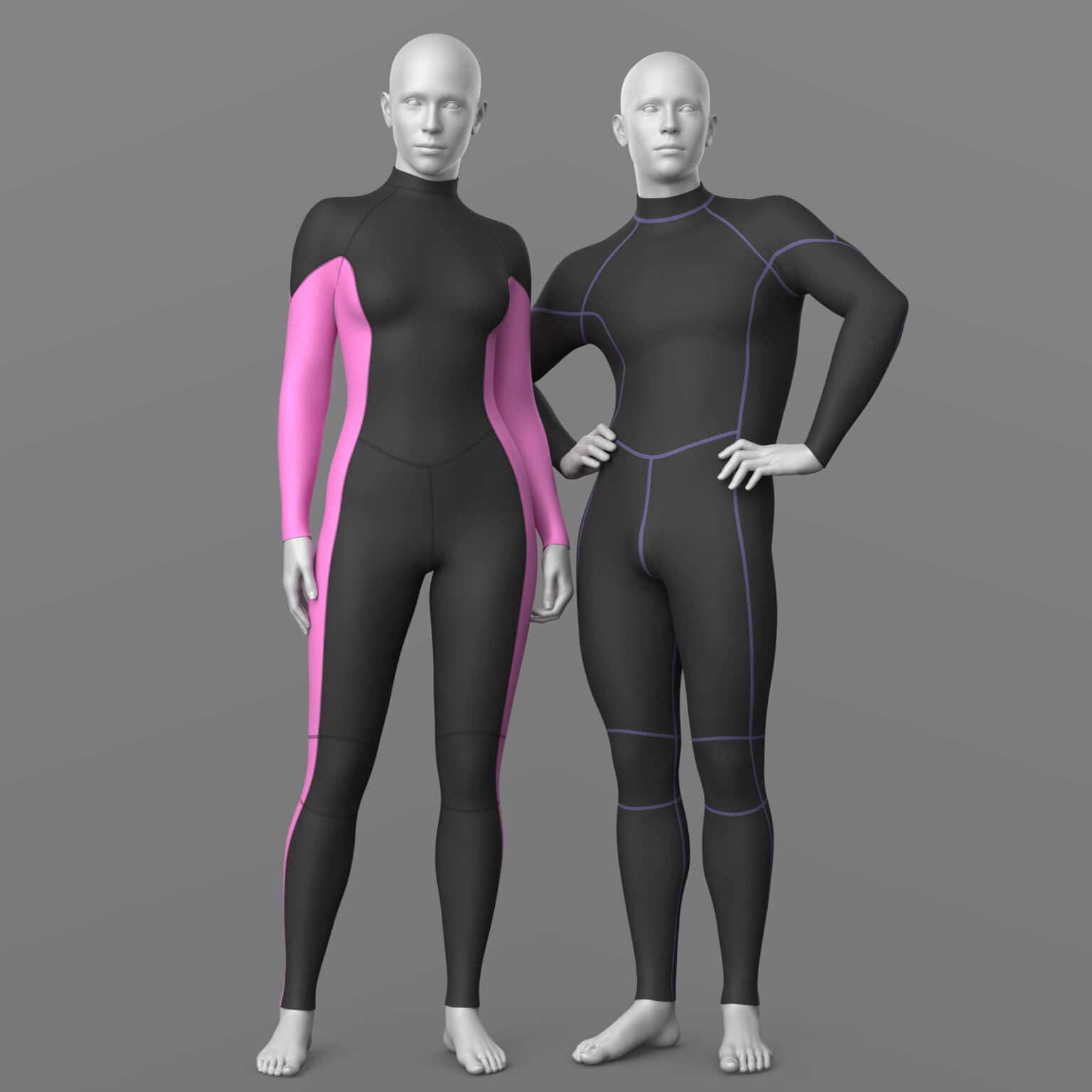 Wetsuit SUP Board and Poses G9 Daz Content