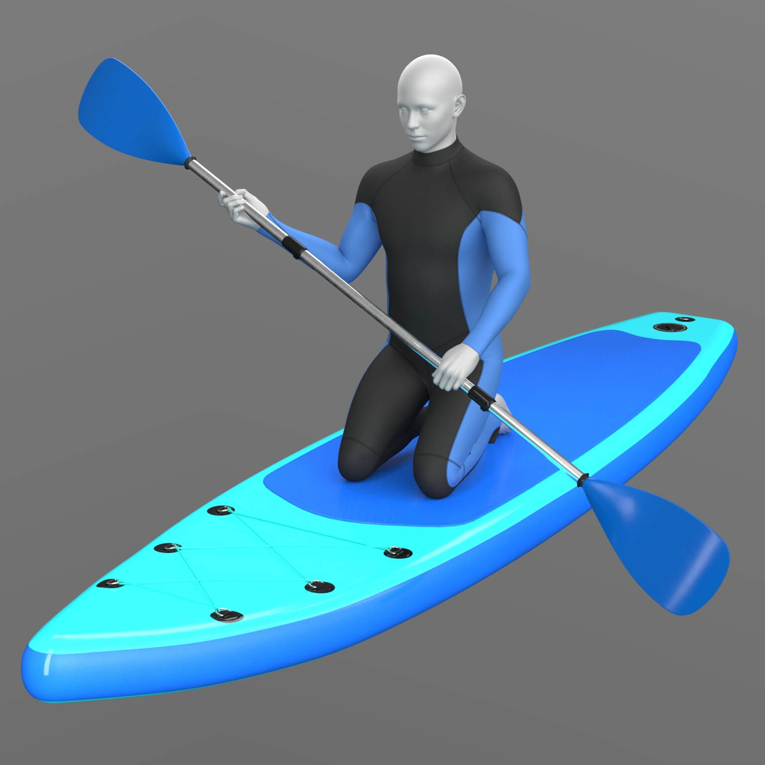 Wetsuit SUP Board and Poses G9 Daz Content