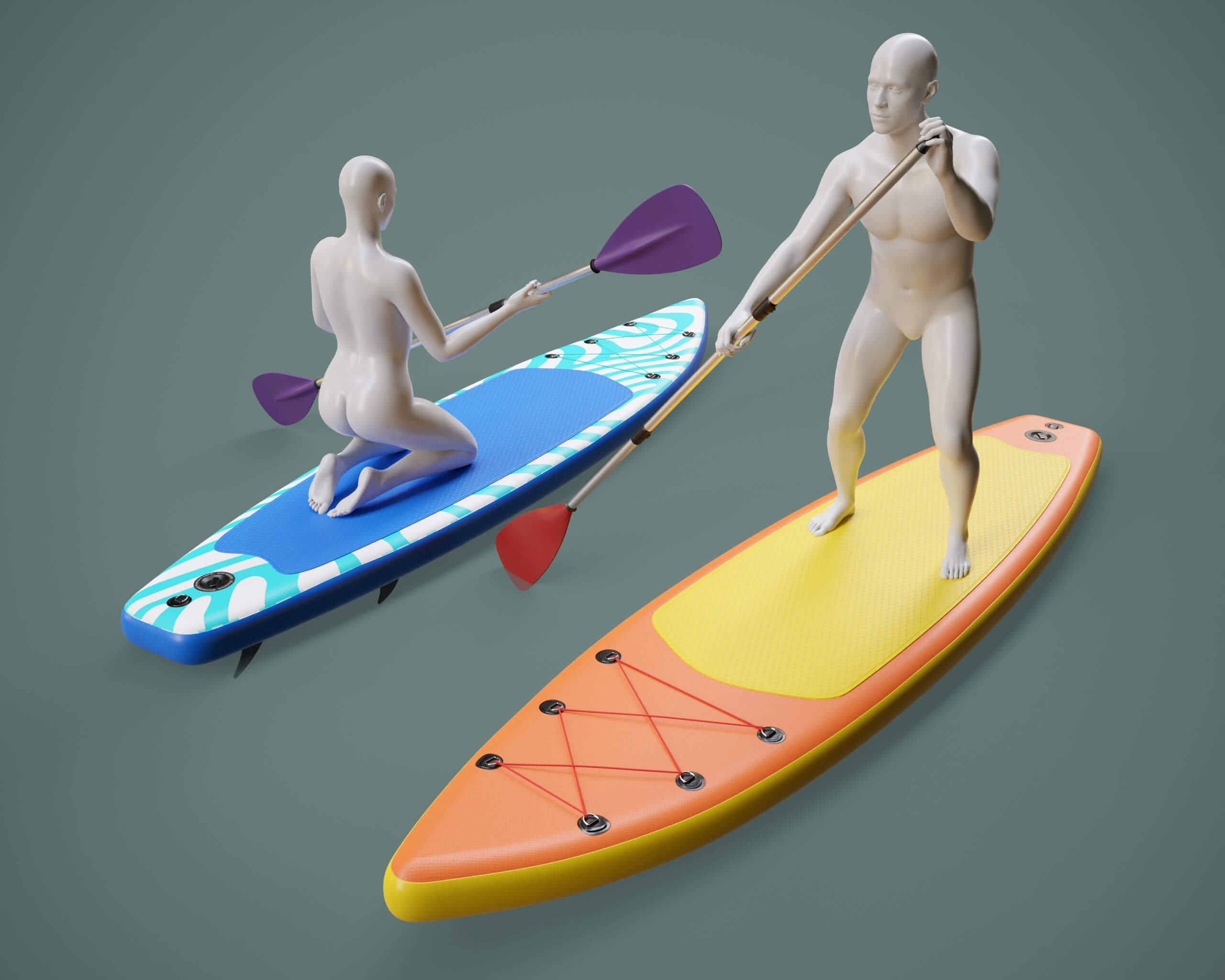 Wetsuit SUP Board and Poses G9 Daz Content