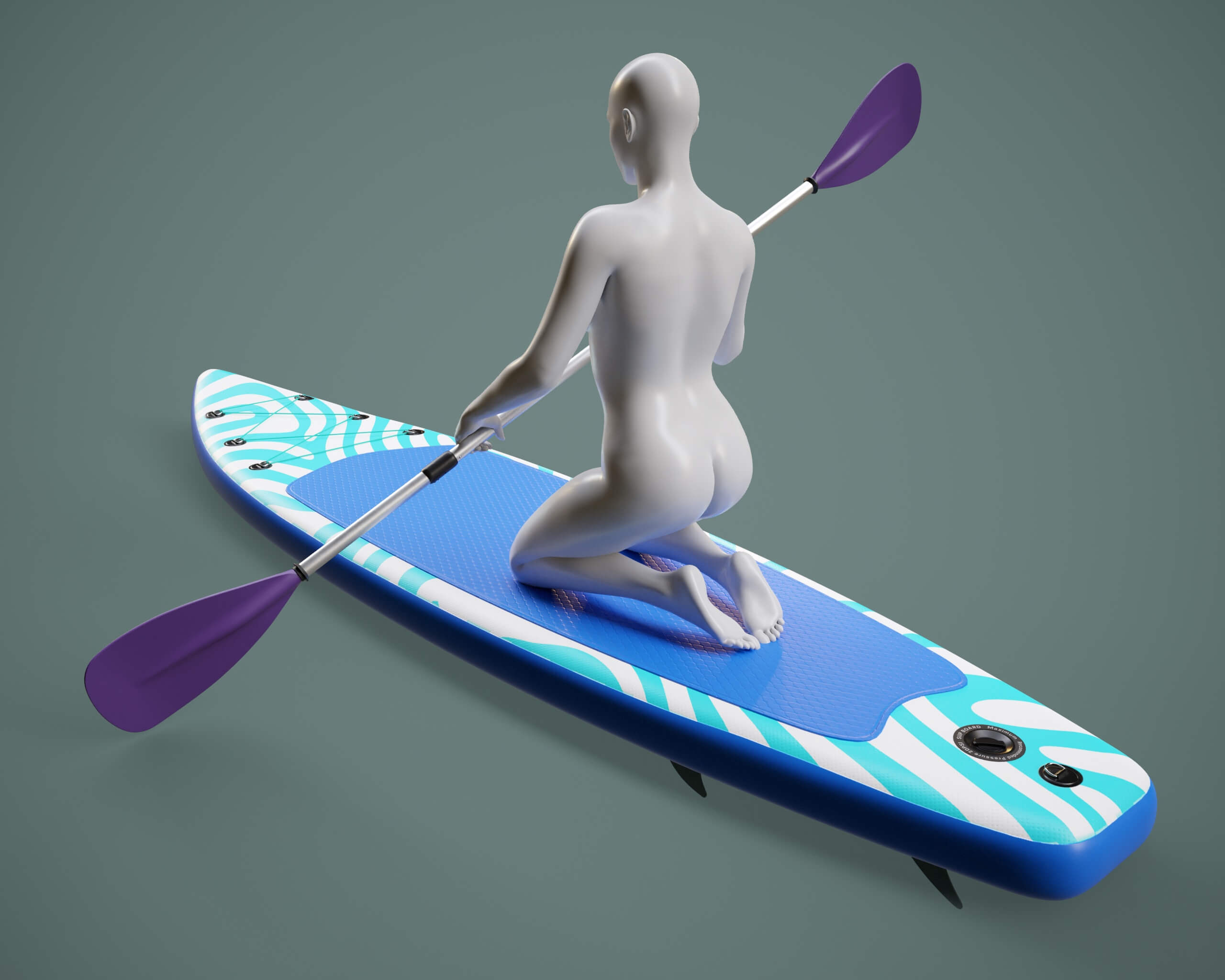 Wetsuit SUP Board and Poses G9 Daz Content