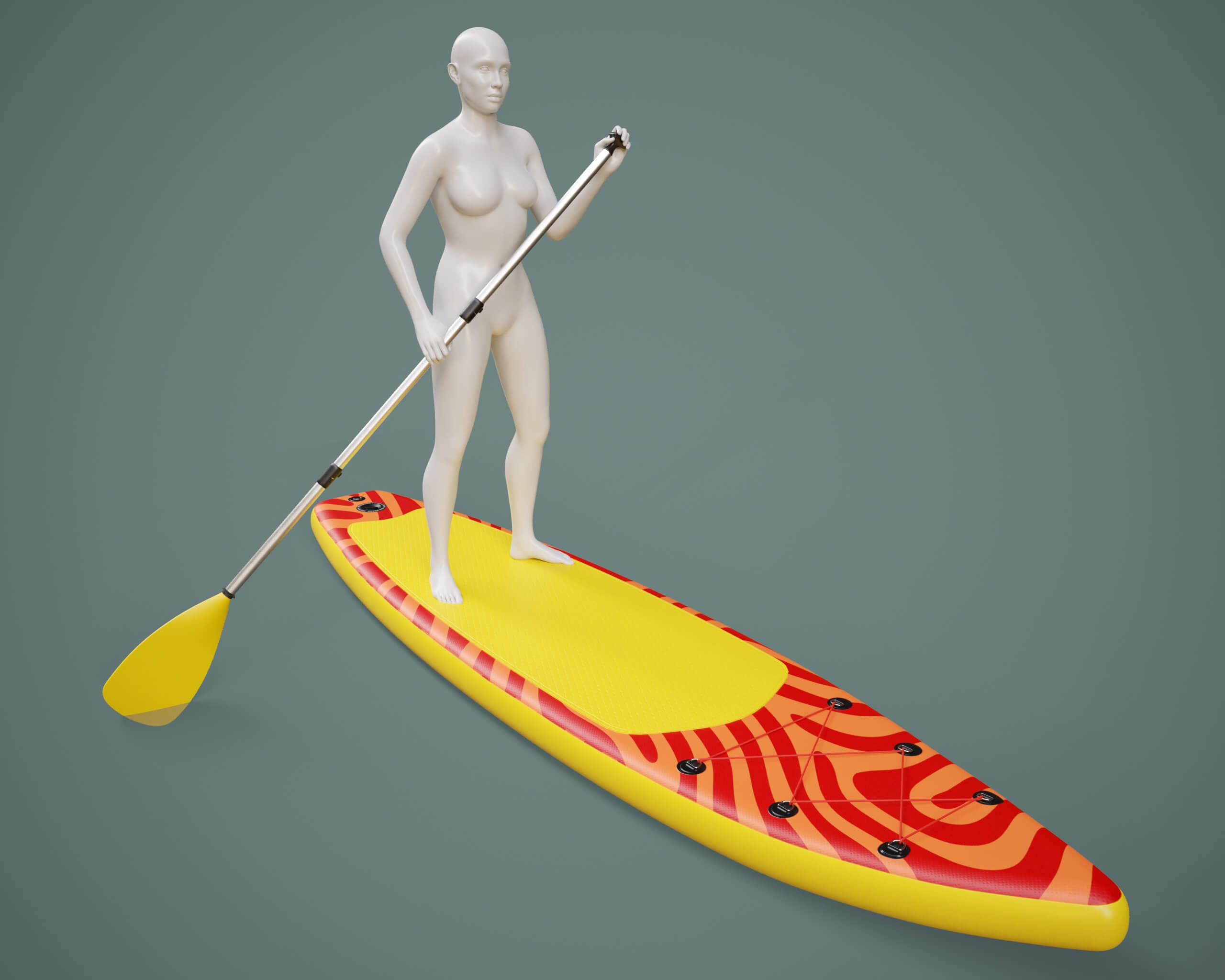Wetsuit SUP Board and Poses G9 Daz Content