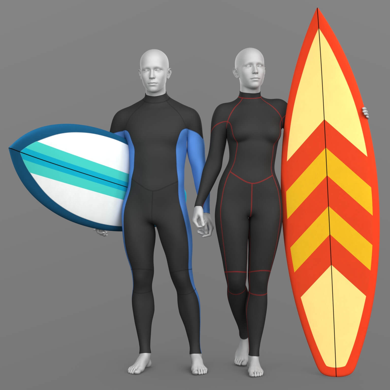 Wetsuit and Surfboard G9 Daz Content