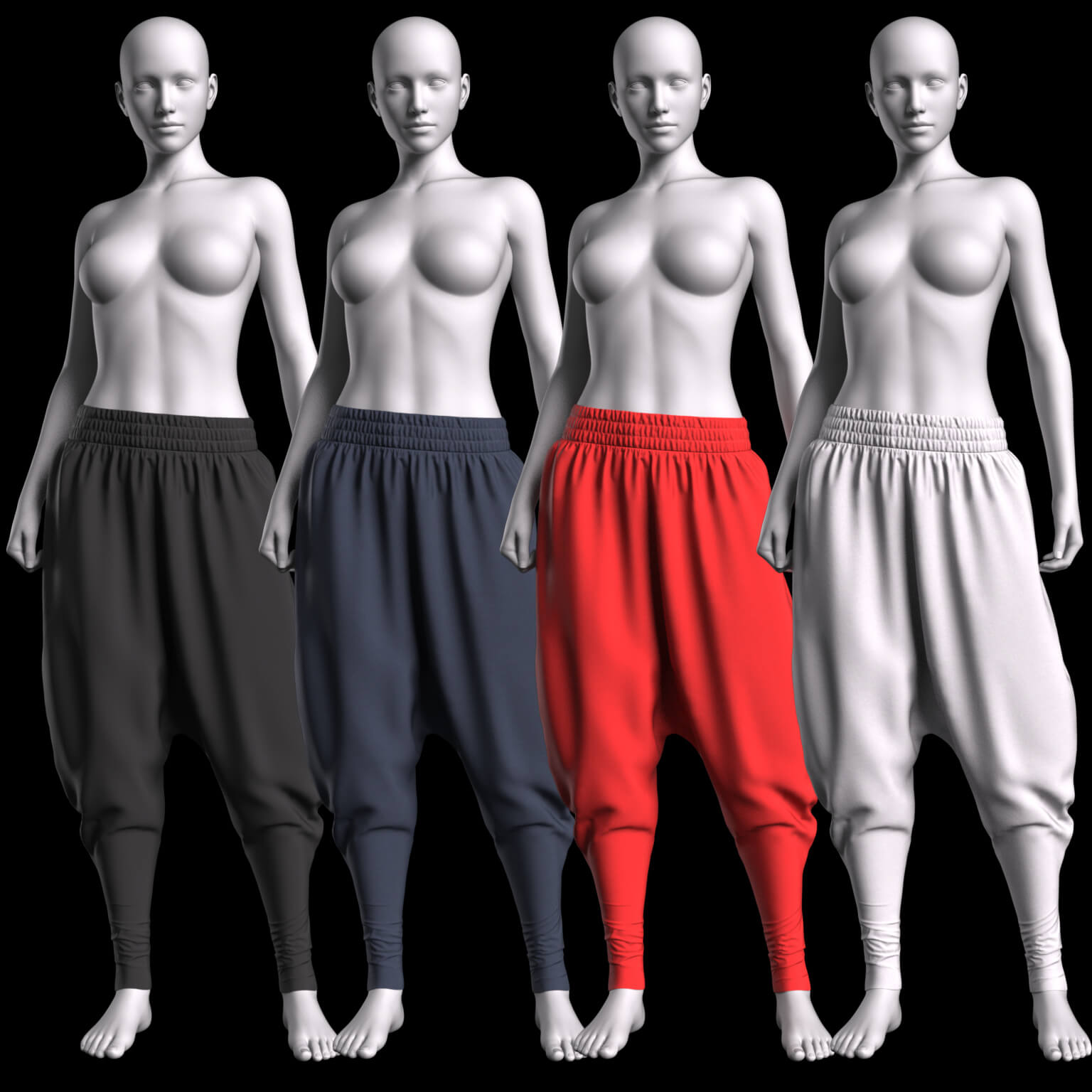 Bodysuit Mask and Wide Pants G8F Daz Content