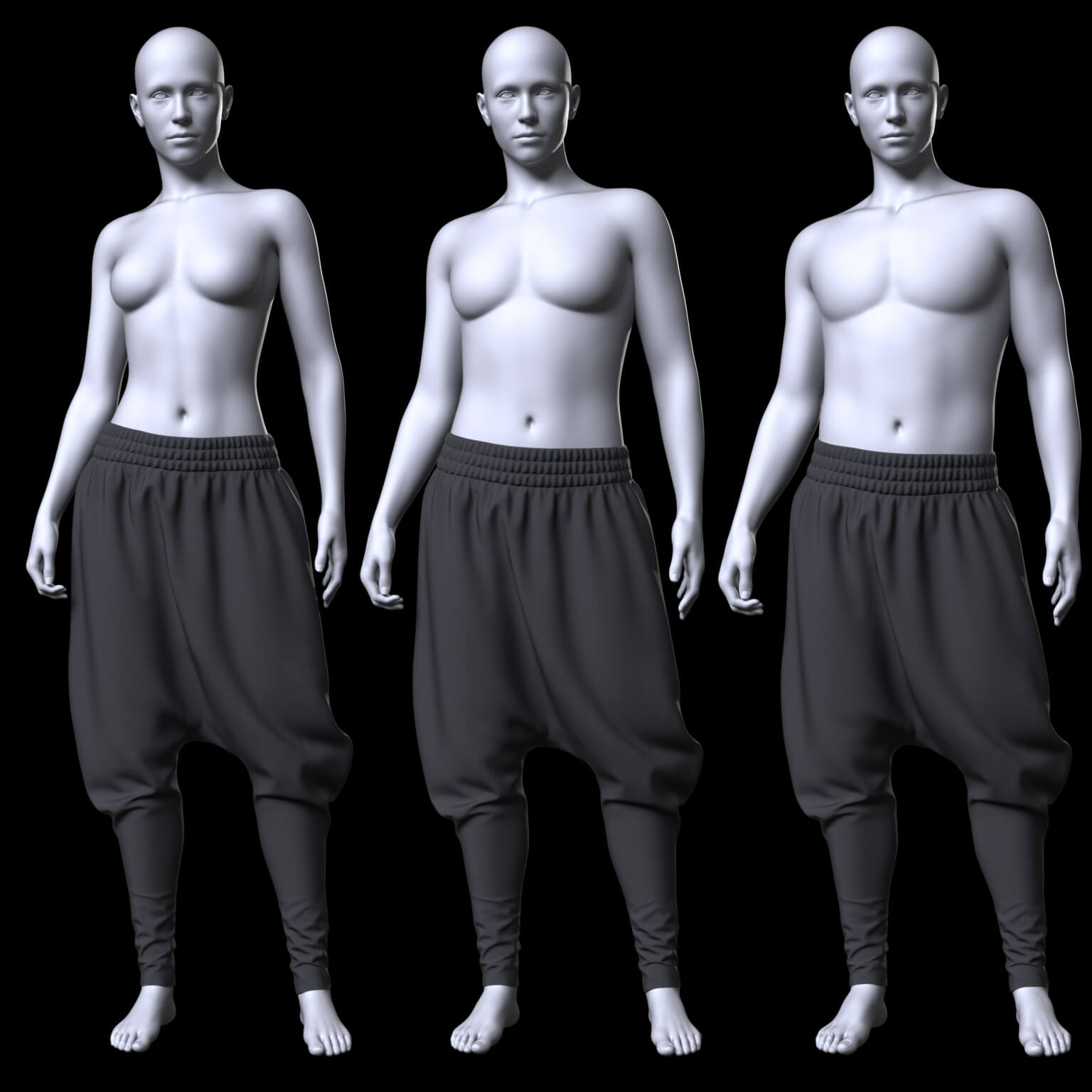 Bodysuit Mask Hood and Wide Pants G9 Daz Content