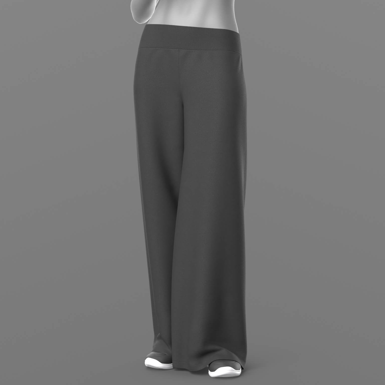 Wide Trousers and Sneakers 2v Shirt with Knot G8 Female Daz Content