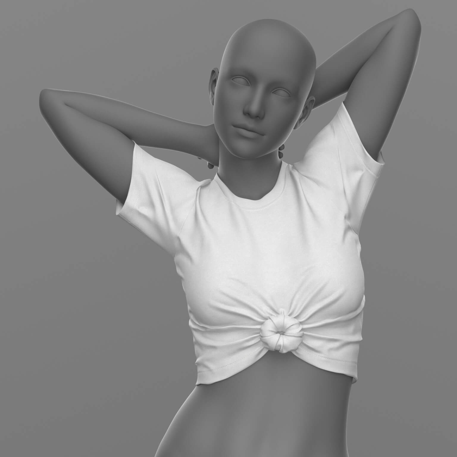 Wide Trousers and Sneakers 2v Shirt with Knot G8 Female Daz Content