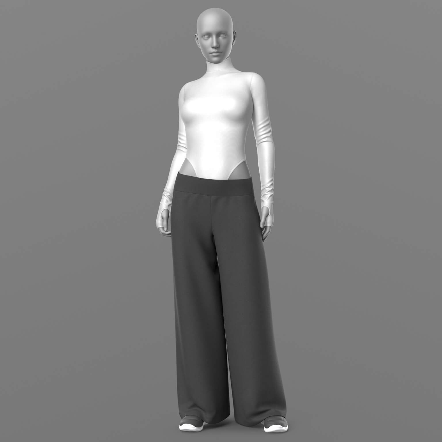 Wide Trousers Bodysuit Sneakers 2v G8 Female Daz Content