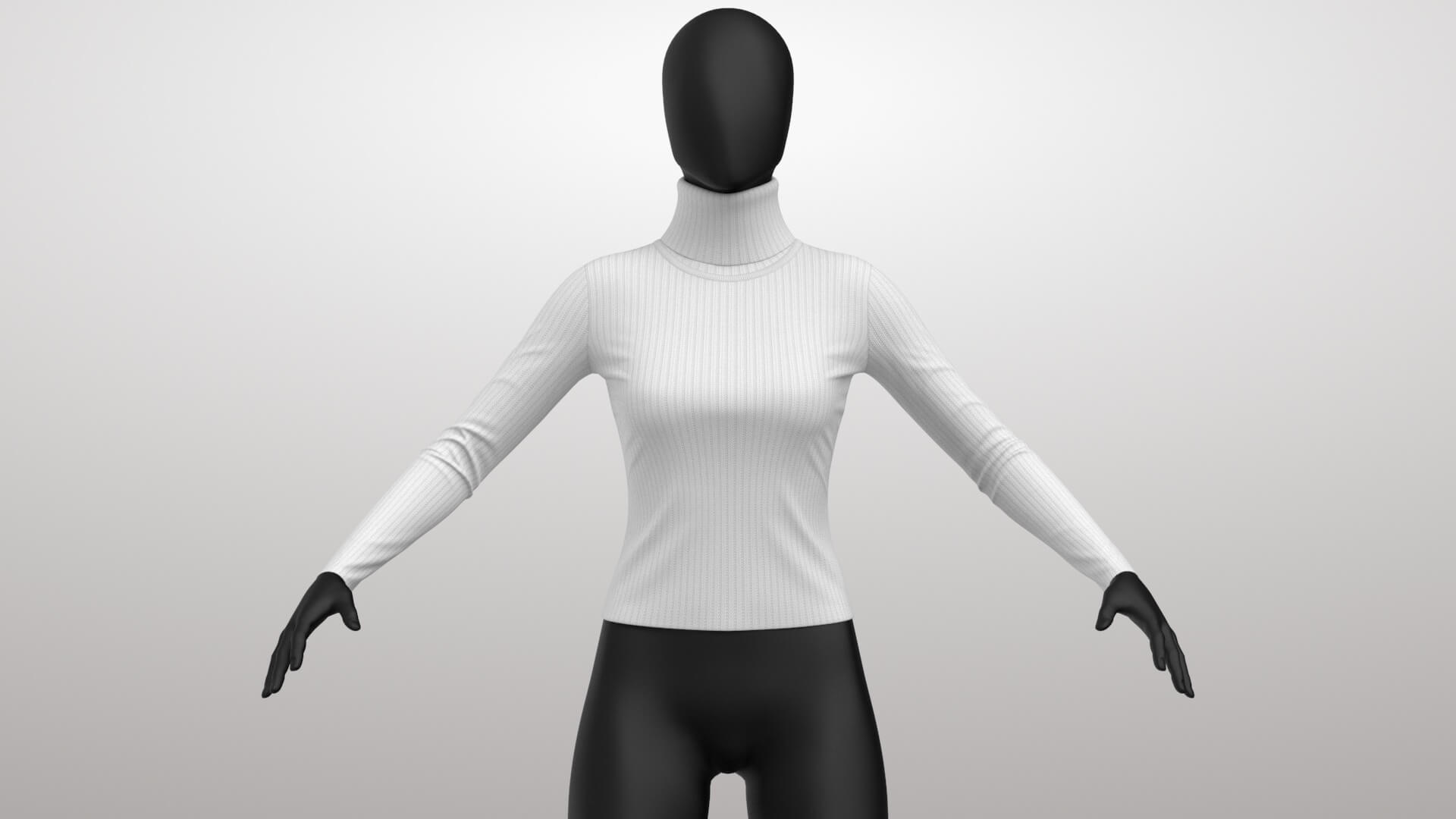 Womens Pullover 1v 3D Model