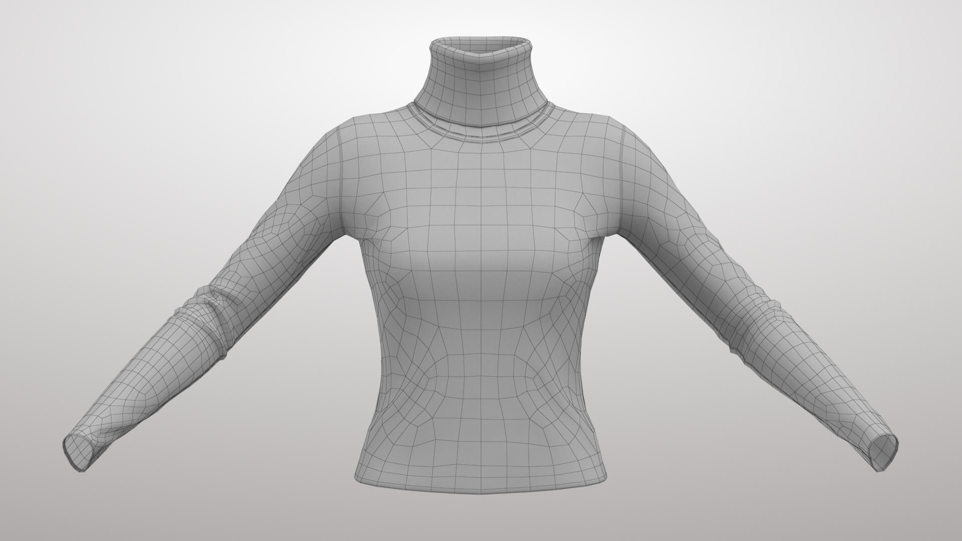 Womens Pullover 1v 3D Model