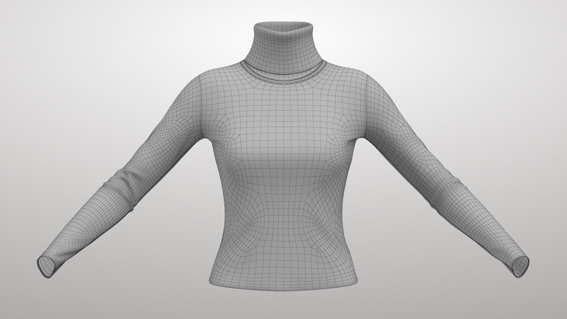 Womens Pullover 1v 3D Model