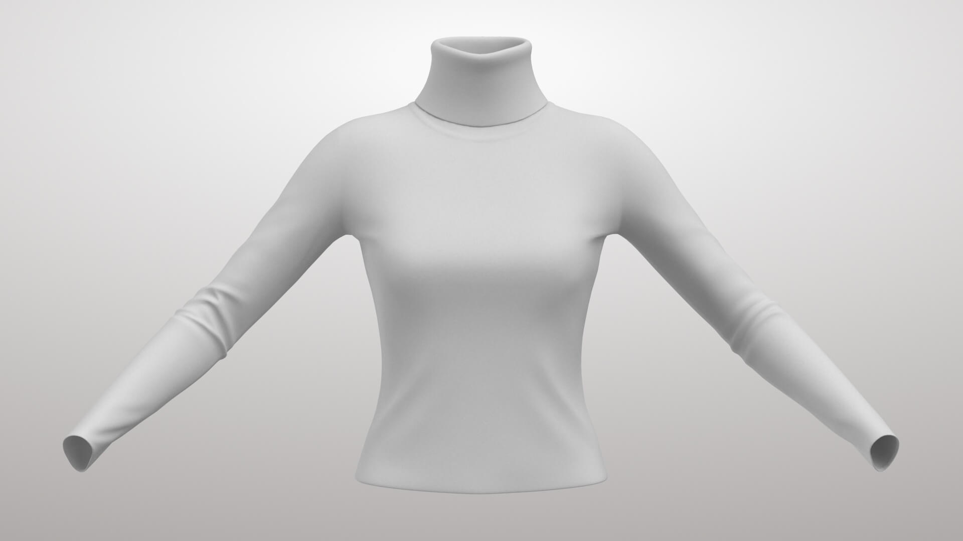 Womens Pullover 1v 3D Model
