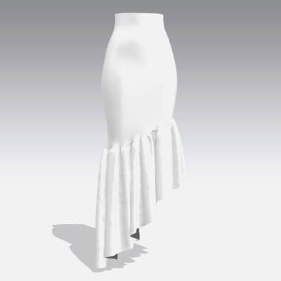 Asymmetric Ruffled Skirt Modern Look