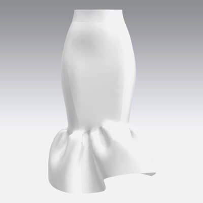 Asymmetric Ruffled Skirt S Curve Cut and Ruffled Modern Look