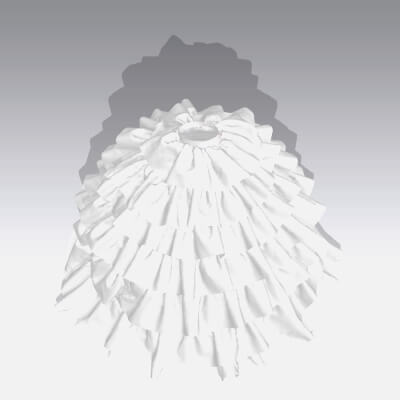 Ball gown skirt modern ruffled look 3D Model