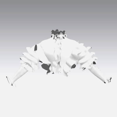 Blouse Modern Ruffled Look White Color Long Sleeve 3D Model