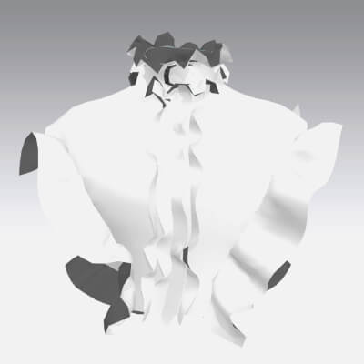 Blouse Modern Ruffled Look White Color 3D Model