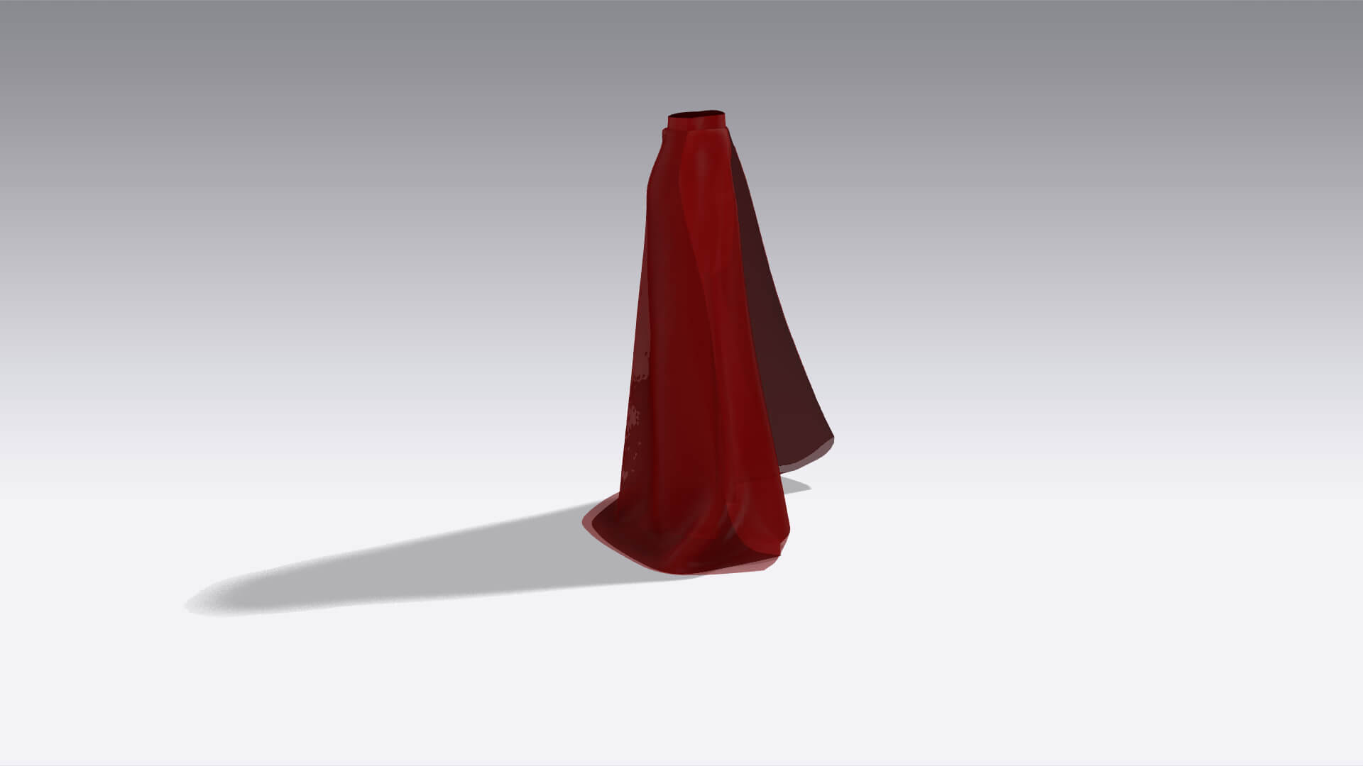 Burgundy Color Skirt Asymmetric Model Modern Look 3D Model