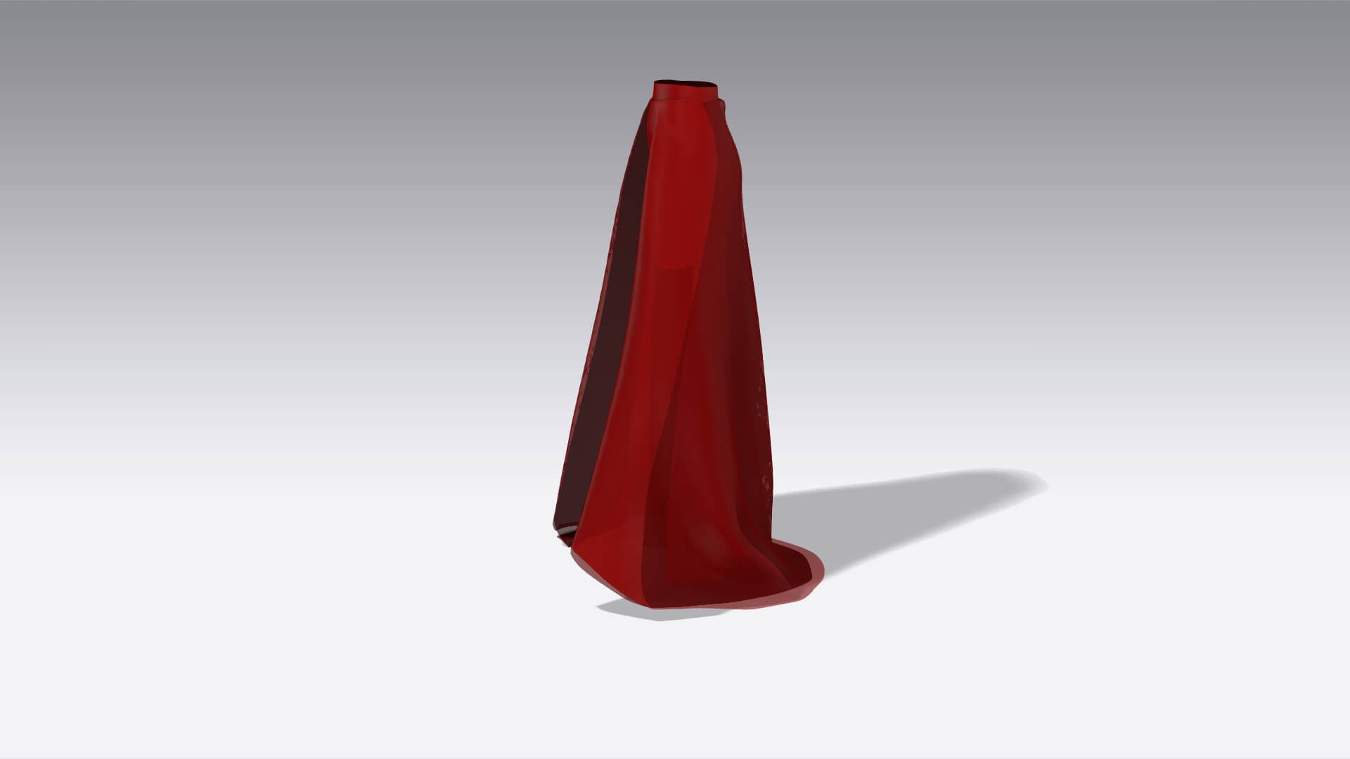 Burgundy Color Skirt Asymmetric Model Modern Look 3D Model