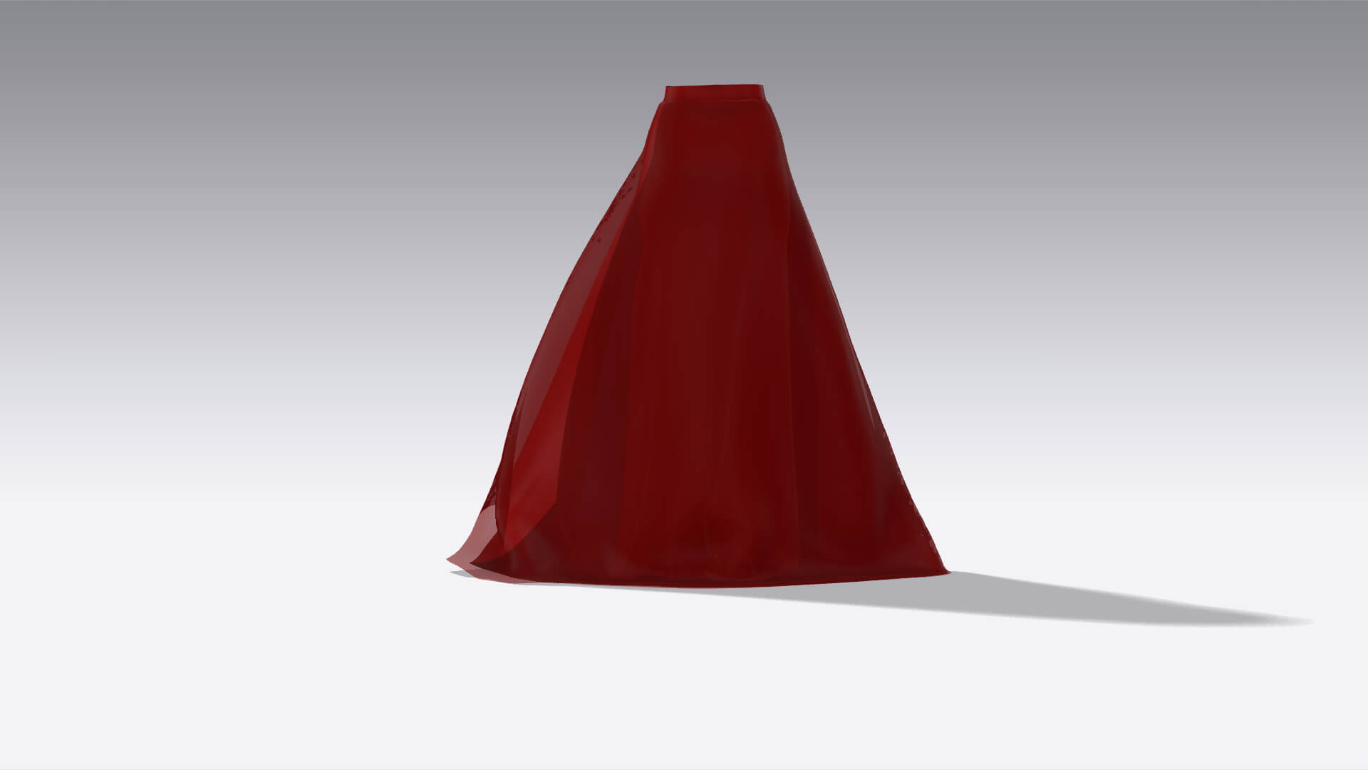 Burgundy Color Skirt Asymmetric Model Modern Look 3D Model