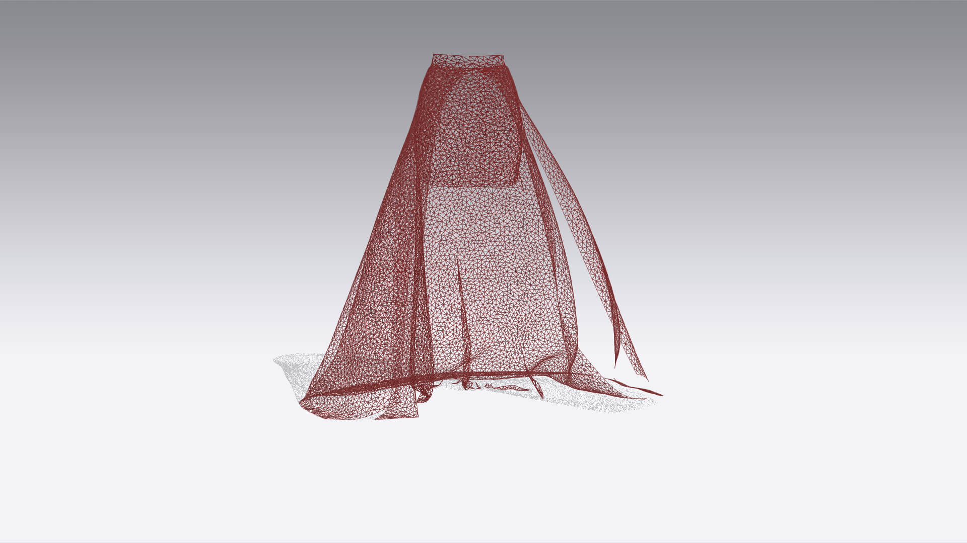 Burgundy Color Skirt Asymmetric Model Modern Look 3D Model