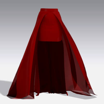 Burgundy Color Skirt Asymmetric Model Modern Look