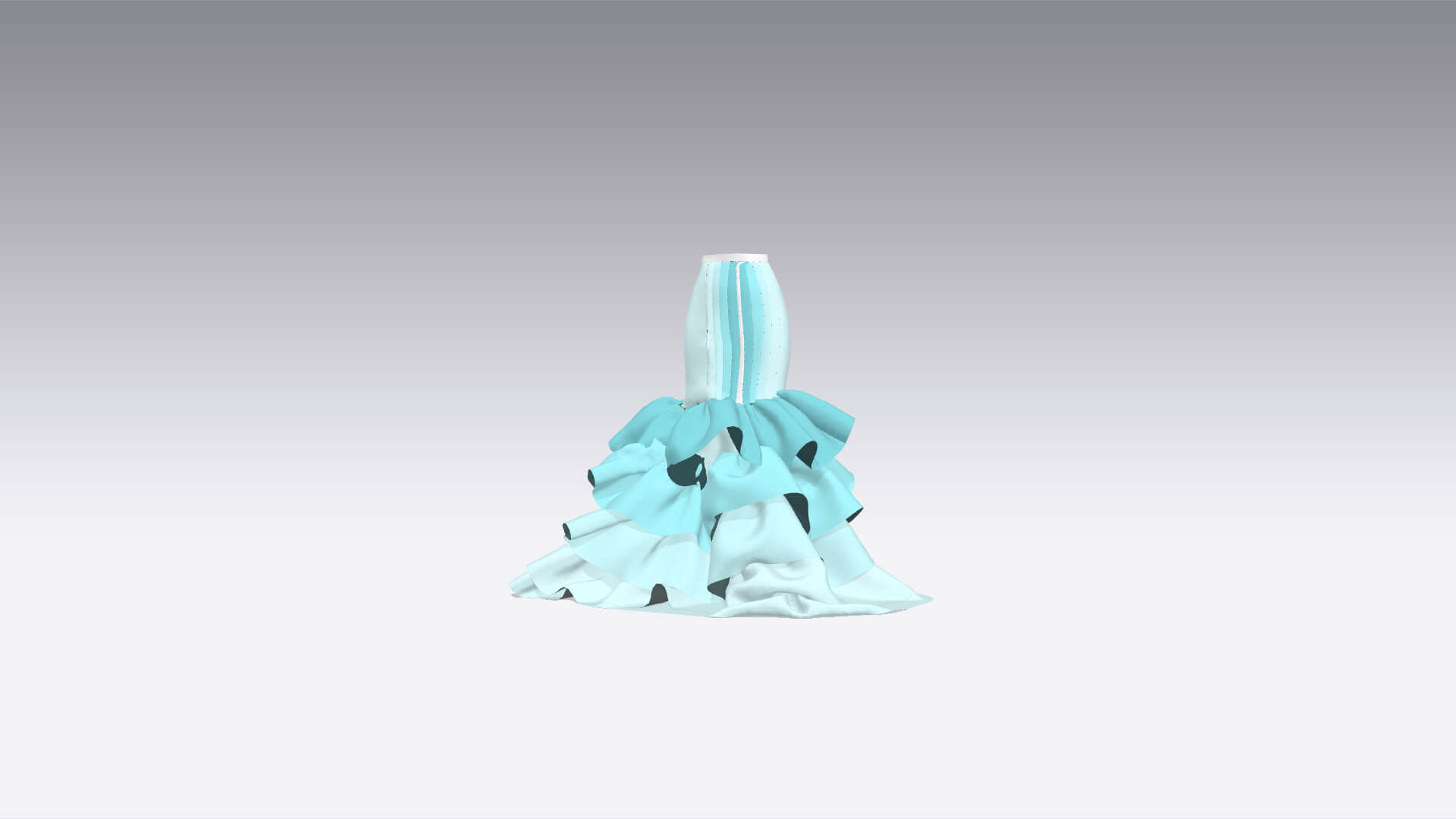 Fish Skirt Ruffled Look 3D Model