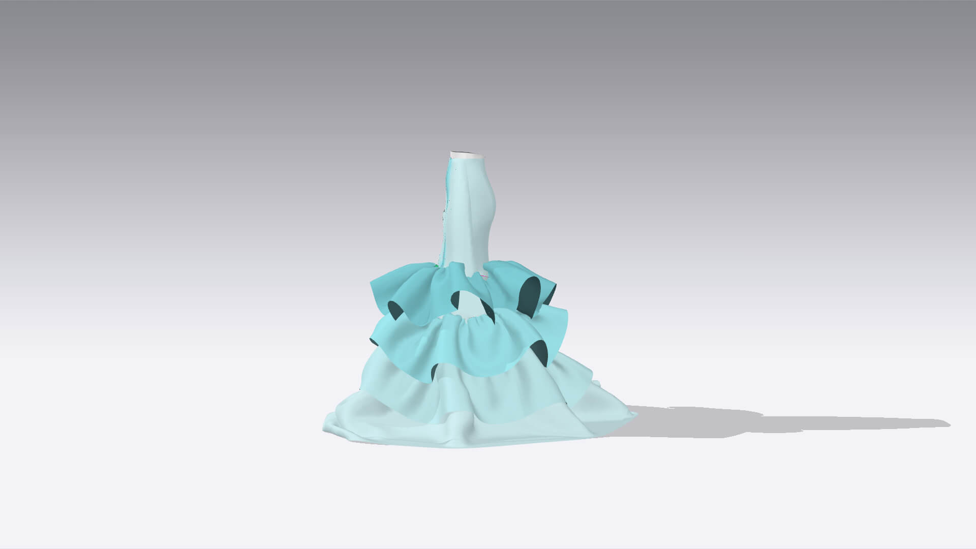 Fish Skirt Ruffled Look 3D Model