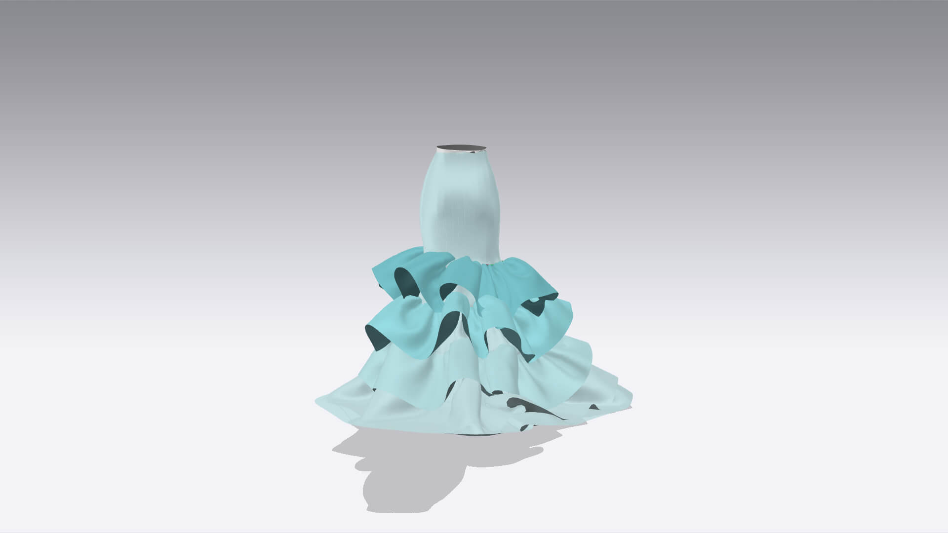 Fish Skirt Ruffled Look 3D Model