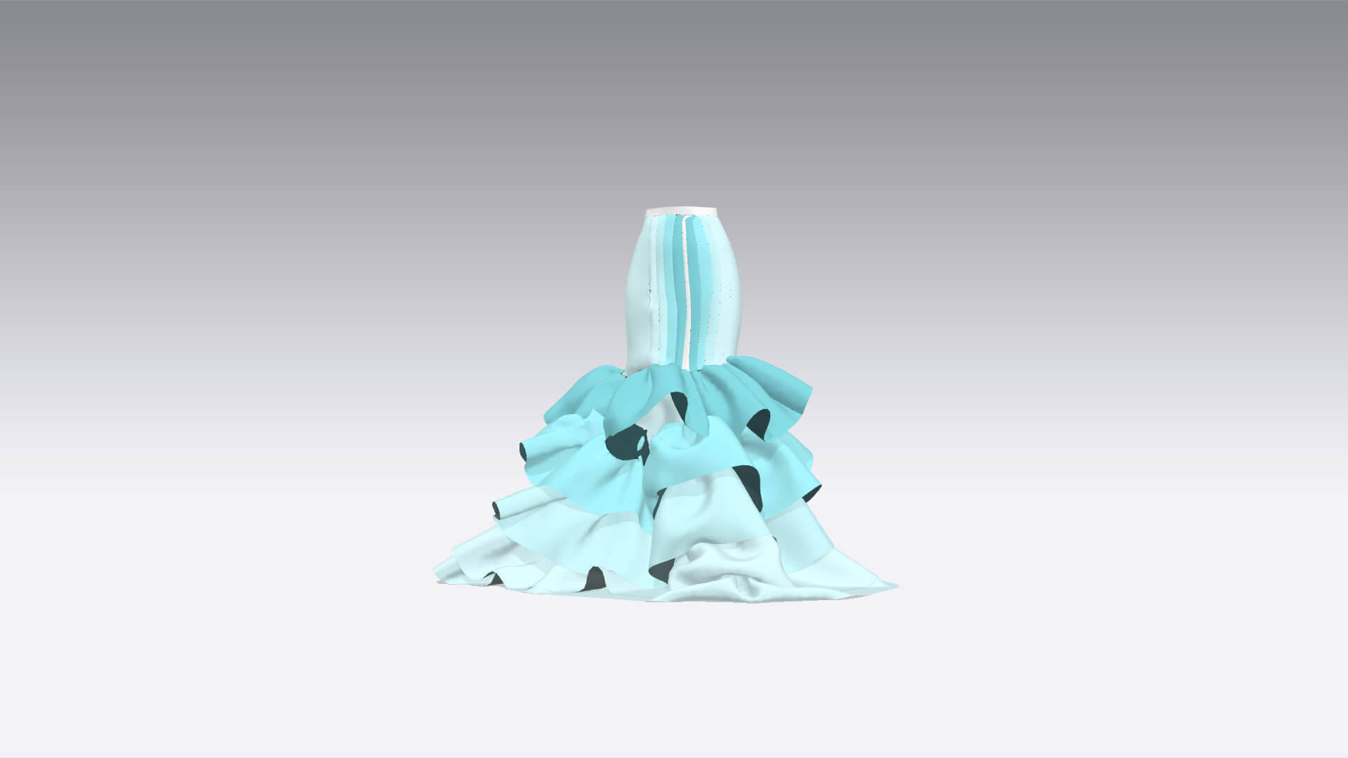 Fish Skirt Ruffled Look 3D Model