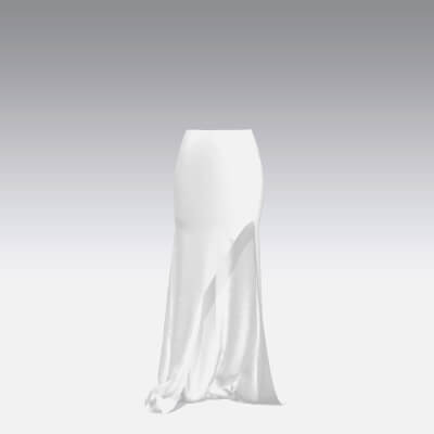 Space Skirt Slit Detail Modern Long Look
