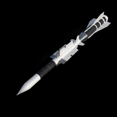 Aster 30 Missile Low-Poly 3D Model