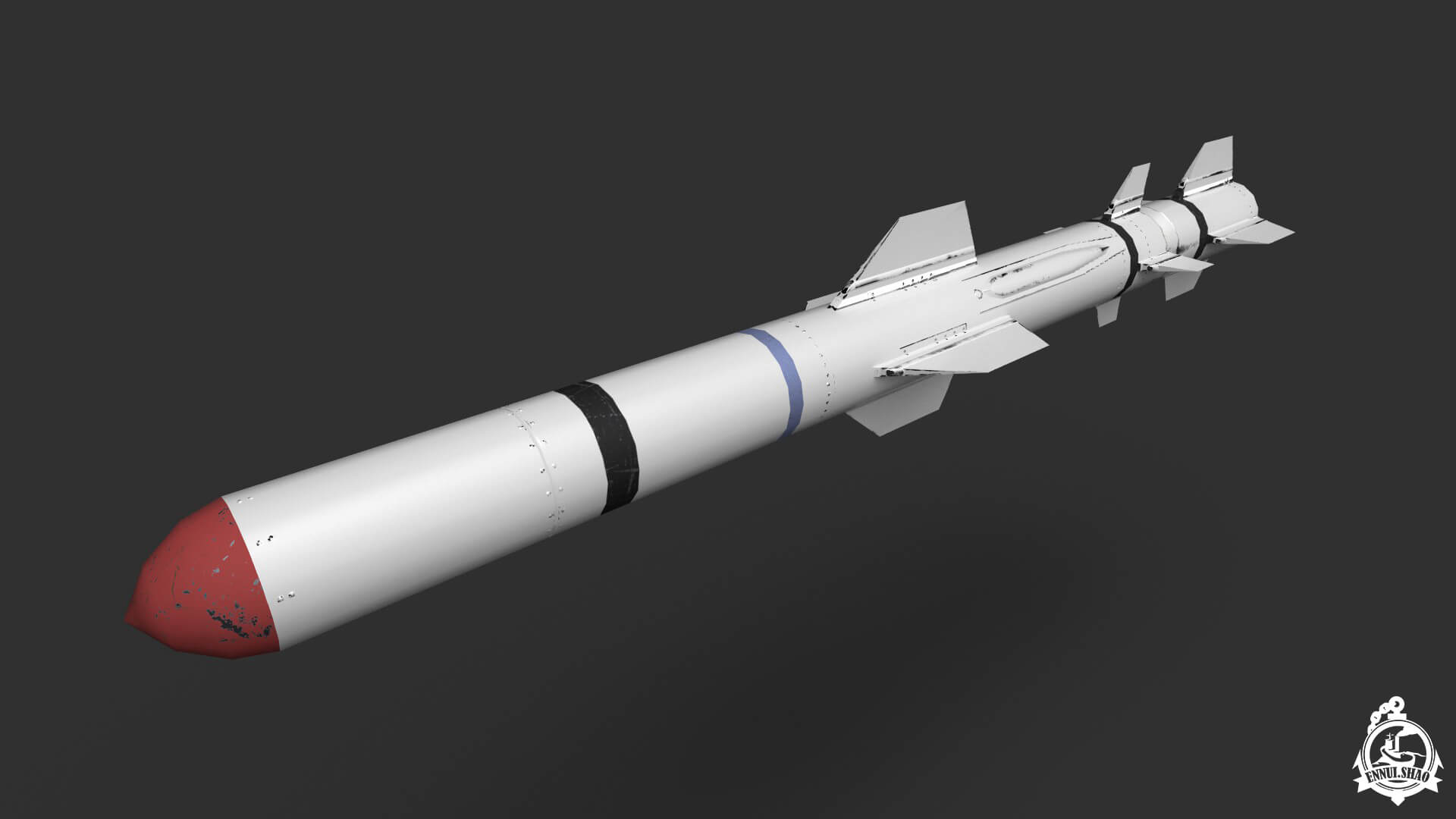 RGM-84 Harpoon Low-Poly Game Ready Model 3D Model