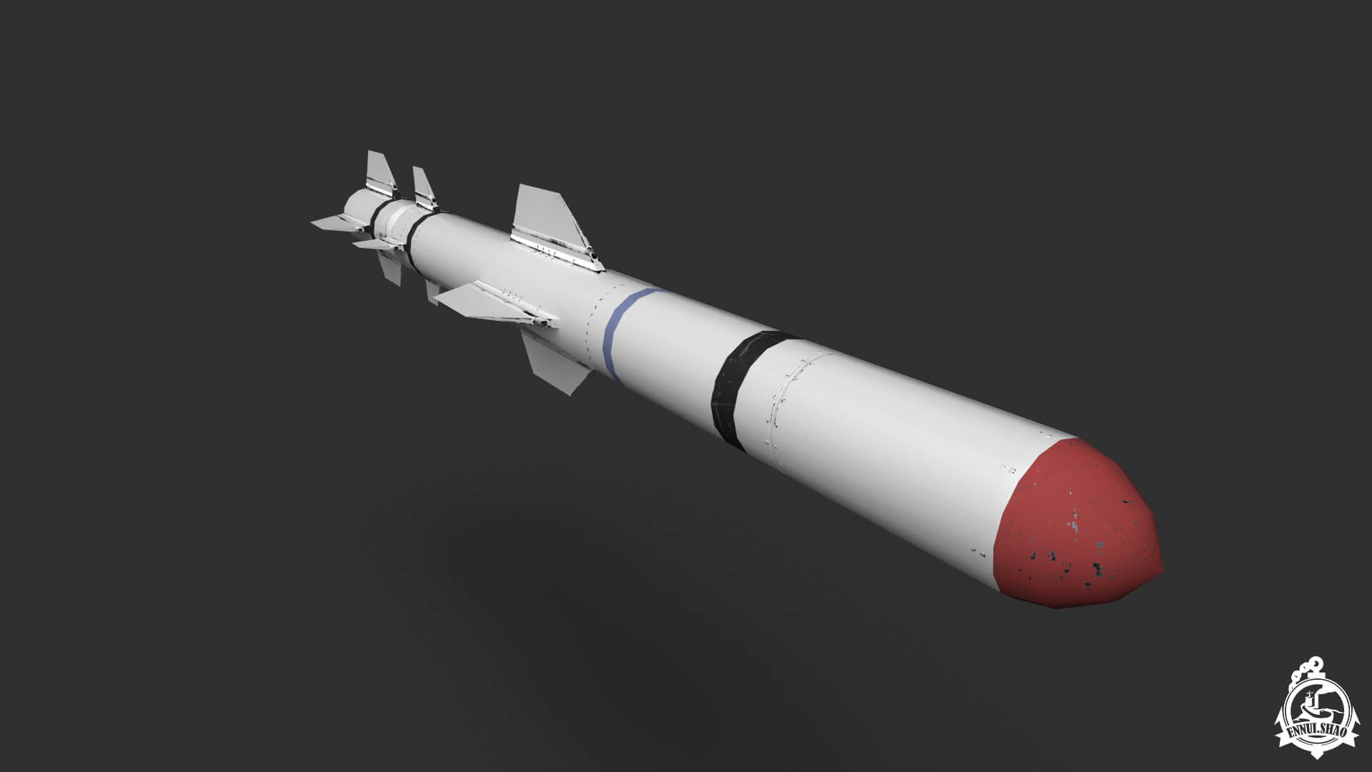 RGM-84 Harpoon Low-Poly Game Ready Model 3D Model