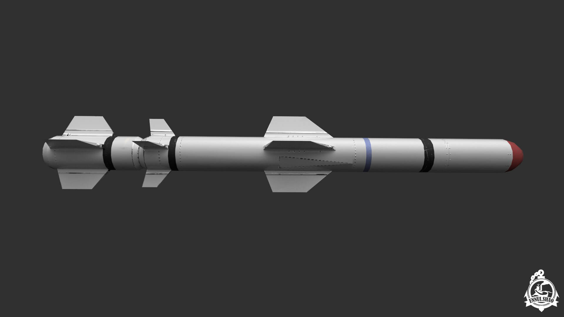 RGM-84 Harpoon Low-Poly Game Ready Model 3D Model