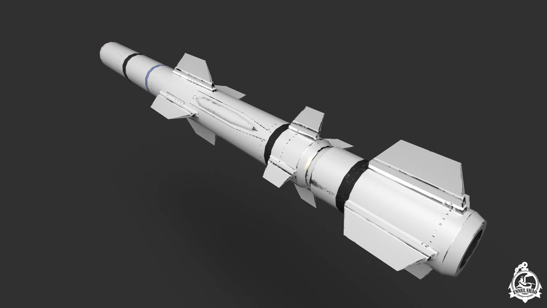 RGM-84 Harpoon Low-Poly Game Ready Model 3D Model