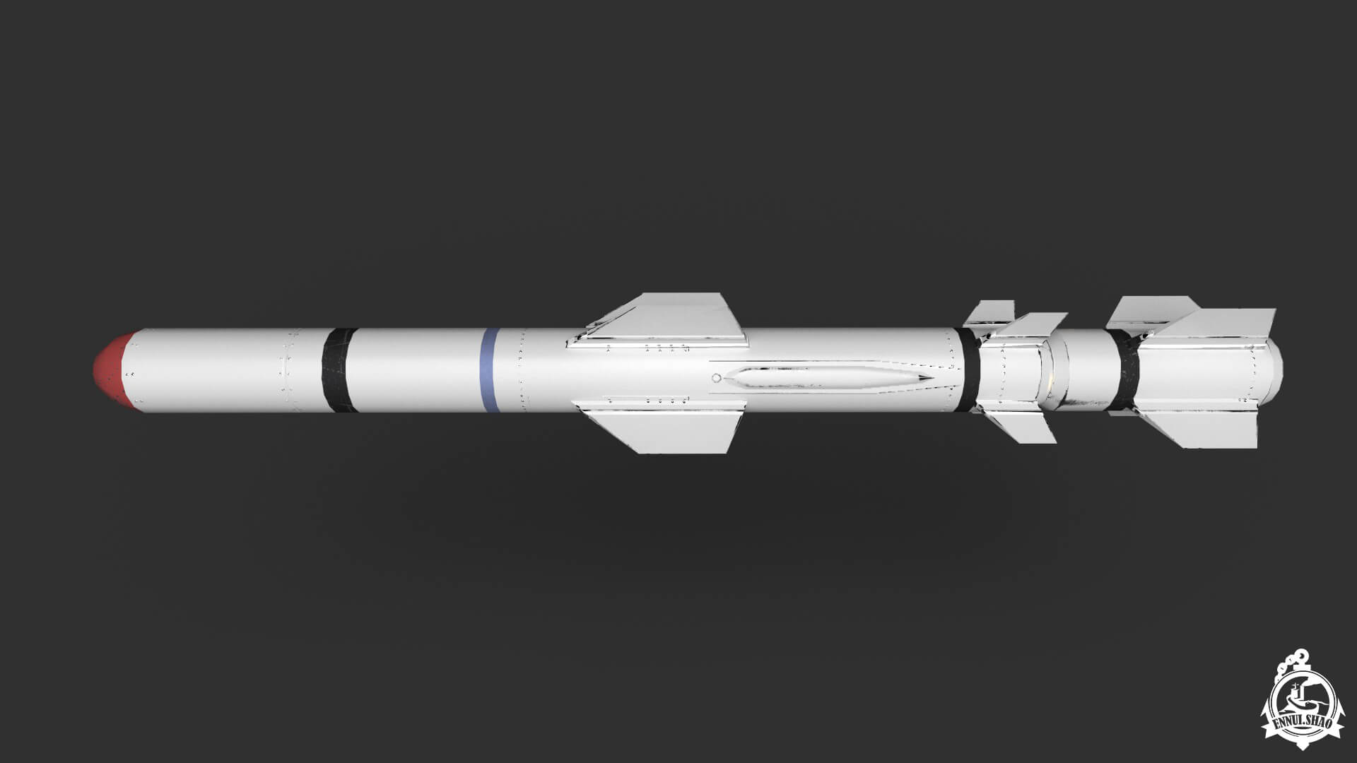 RGM-84 Harpoon Low-Poly Game Ready Model 3D Model