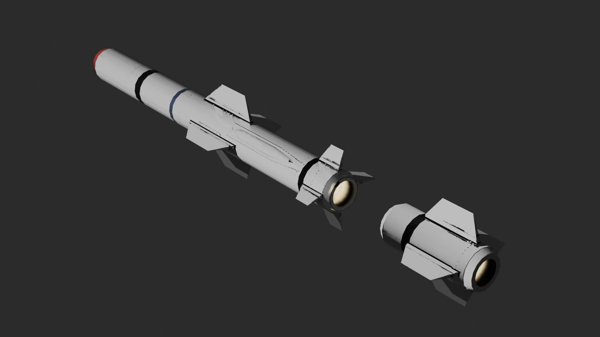RGM-84 Harpoon Low-Poly Game Ready Model 3D Model