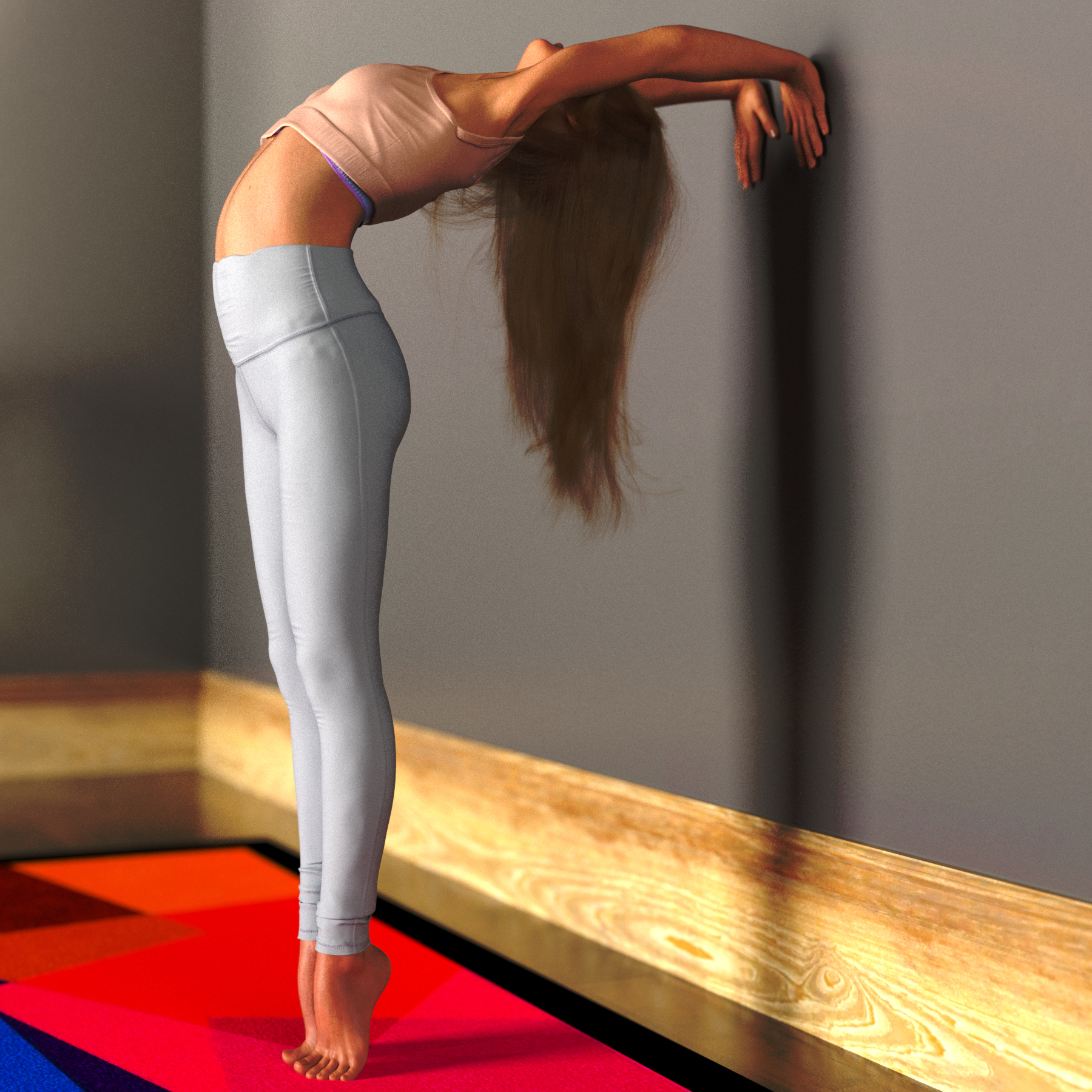 Hope Doing Some Yoga 3D Render, Digital Artwork by eodrange