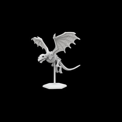 Flying Skeleton Dragon with Spread Wings 3D Printable Model