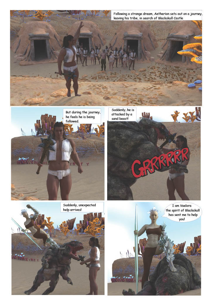 Defenders of Blackskull The Origins Pag.1 3D Render, Digital Artwork by Ext3nd Studio