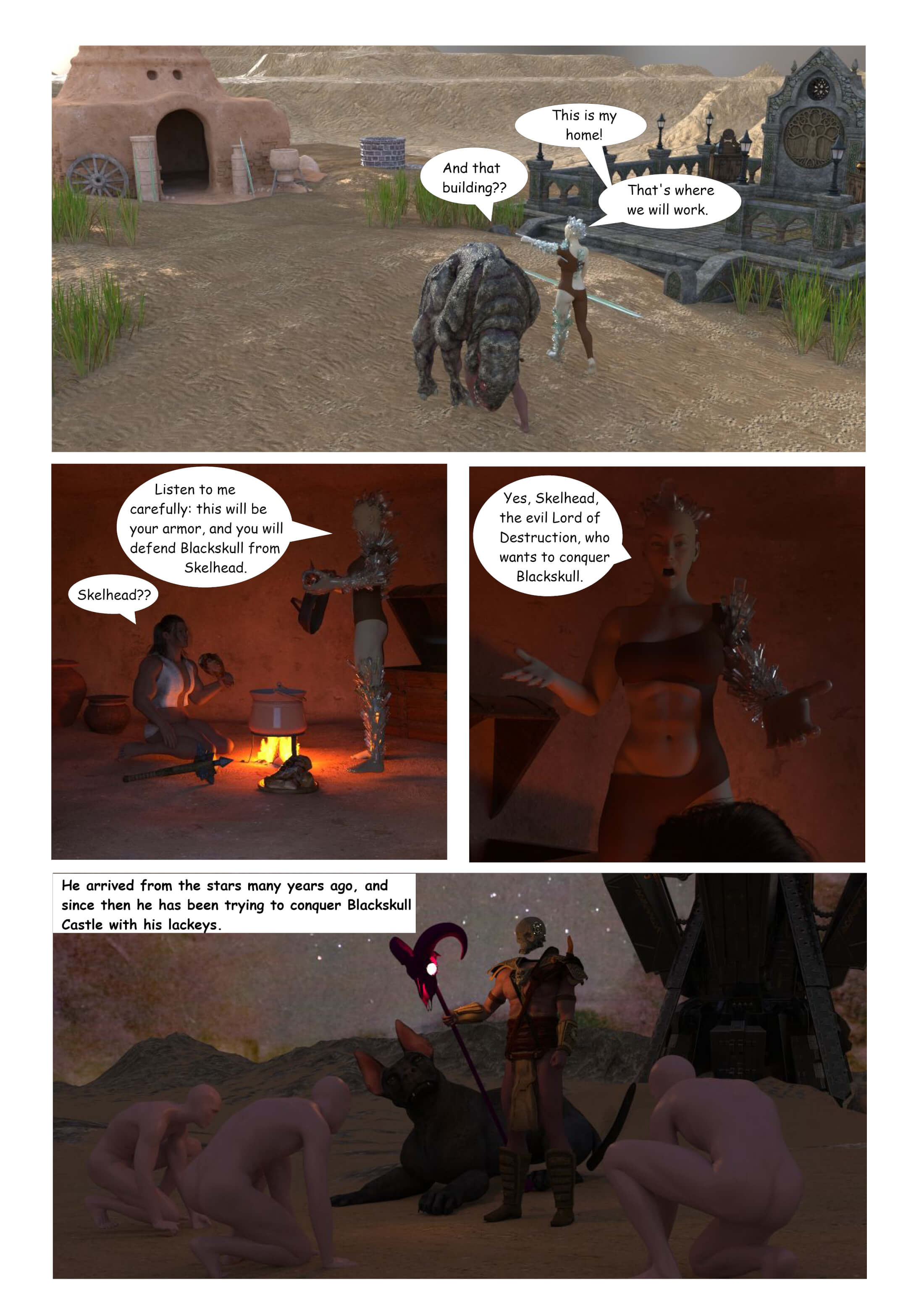 Defenders of Blackskull The Origins Pag2 3D Render, Digital Artwork by Ext3nd Studio